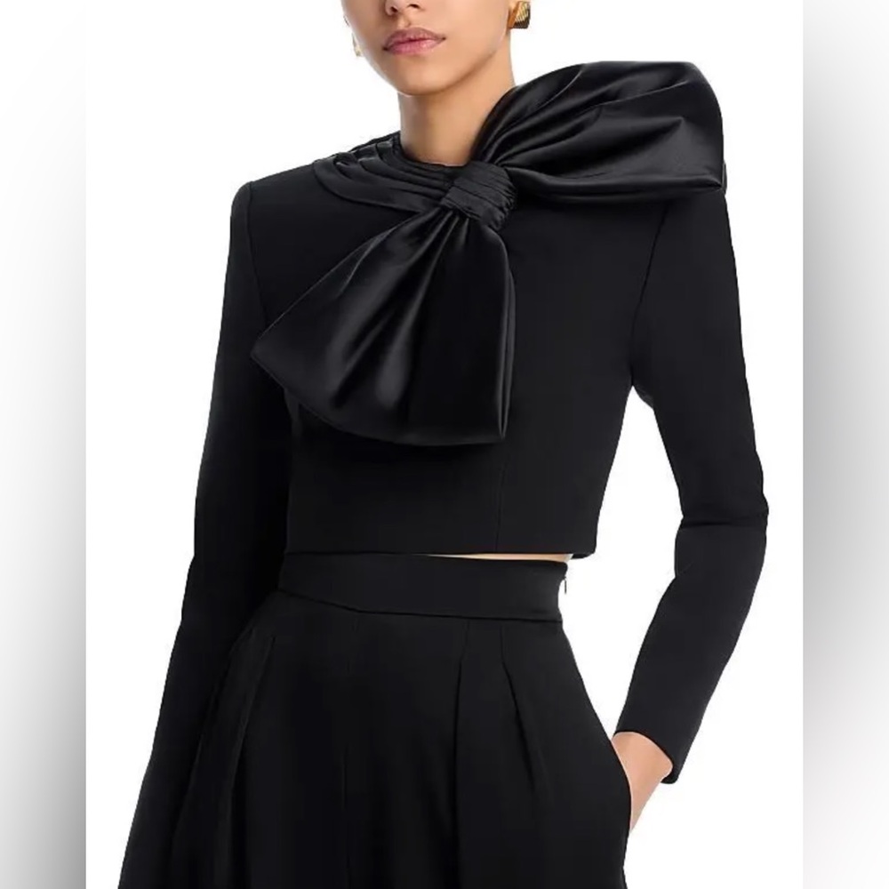 RONNY KOBO Arlet Bow Top - Black size S - Picture 2 of 8